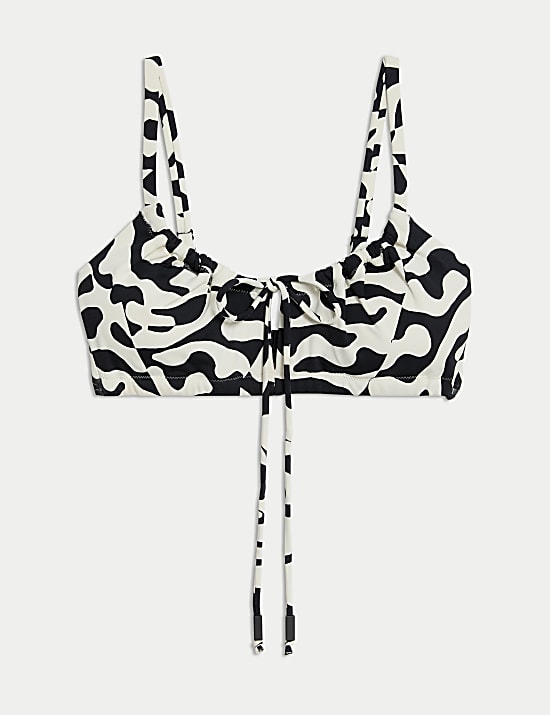 Haut de bikini imprim&eacute; &agrave; nouer sur le devant