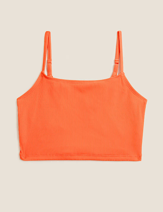 Ribbed Scoop Neck Tankini Top