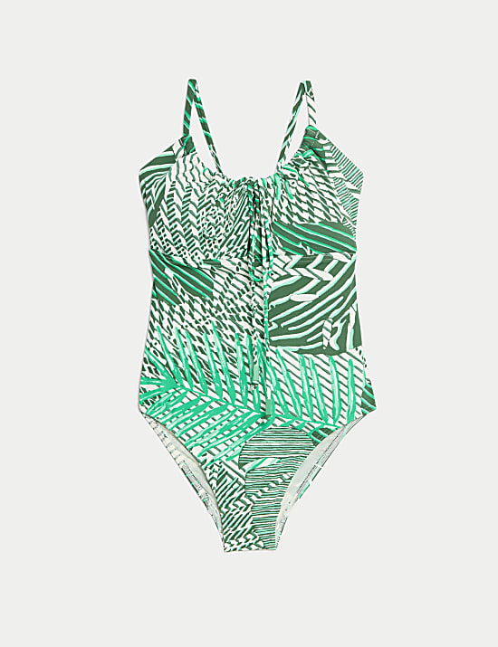 Maillot de bain imprimé à nouer sur le devant