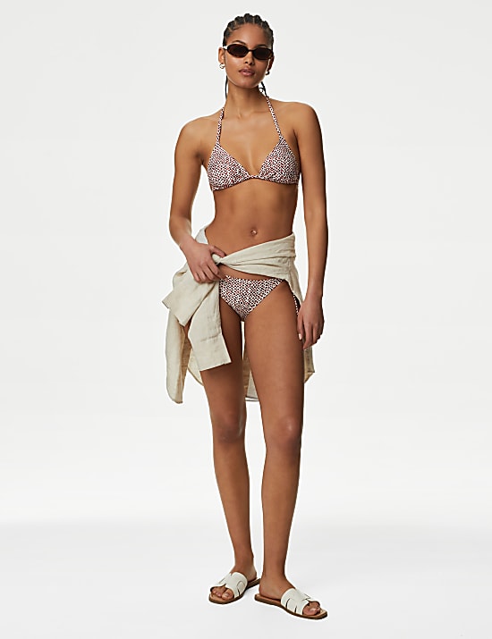 Printed Triangle Bikini Top
