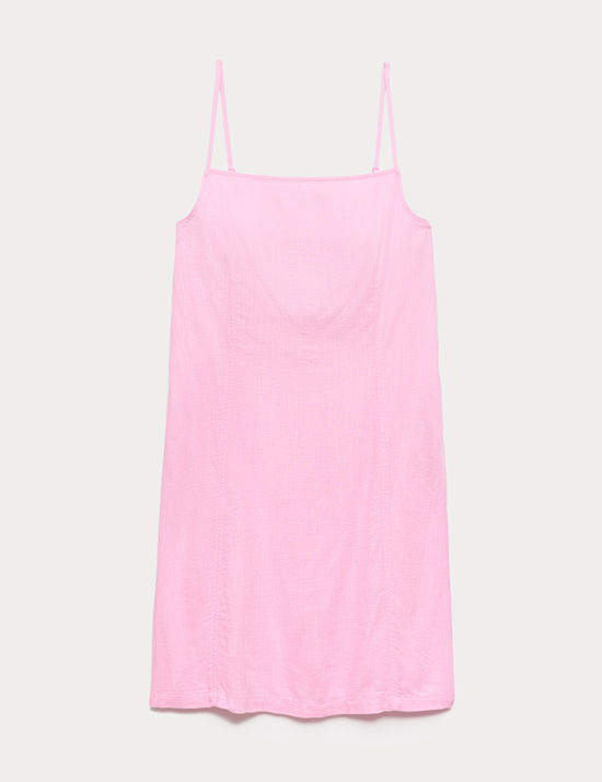 Robe tube coupe courte en lin &agrave; encolure carr&eacute;e