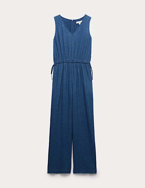 Linen Rich Tie Detail Jumpsuit