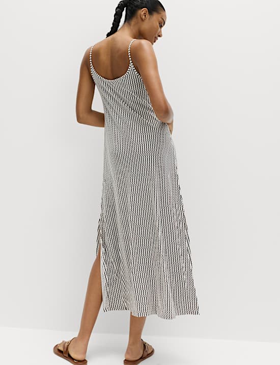 Printed Jersey Midaxi Beach Dress