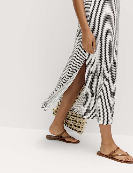 Printed Jersey Midaxi Beach Dress