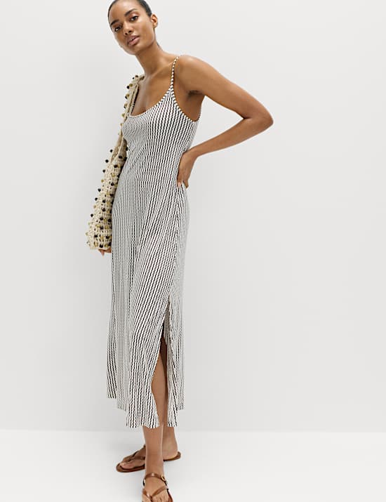 Printed Jersey Midaxi Beach Dress