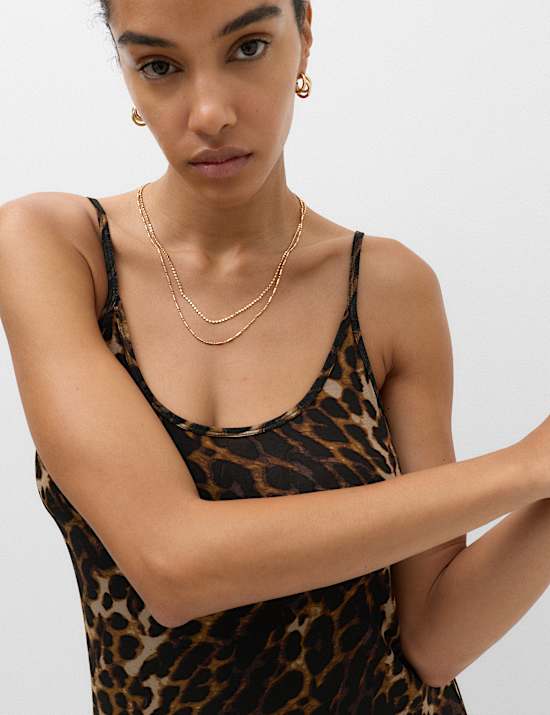 Printed Jersey Midaxi Beach Dress