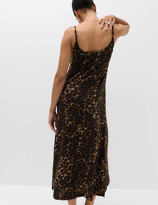 Printed Jersey Midaxi Beach Dress