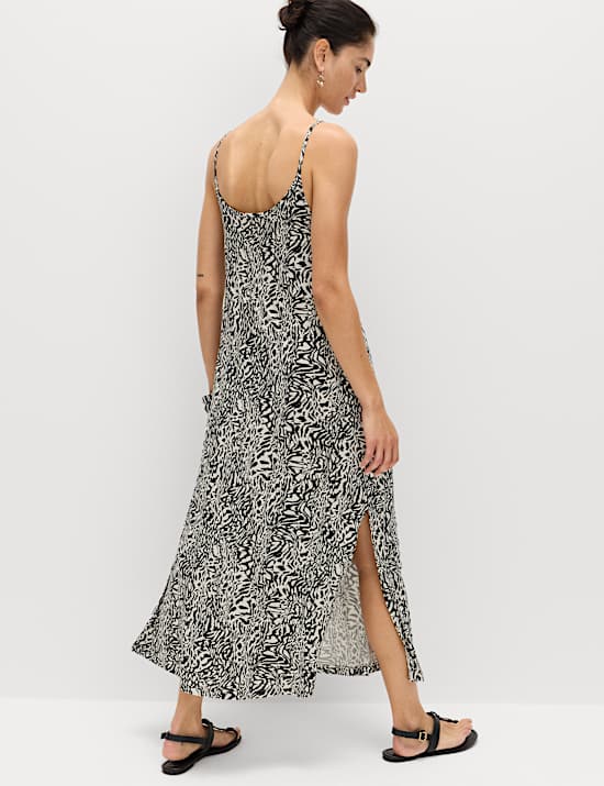 Printed Jersey Midaxi Beach Dress