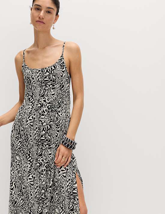 Printed Jersey Midaxi Beach Dress