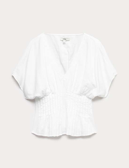 Linen Rich Waisted Top