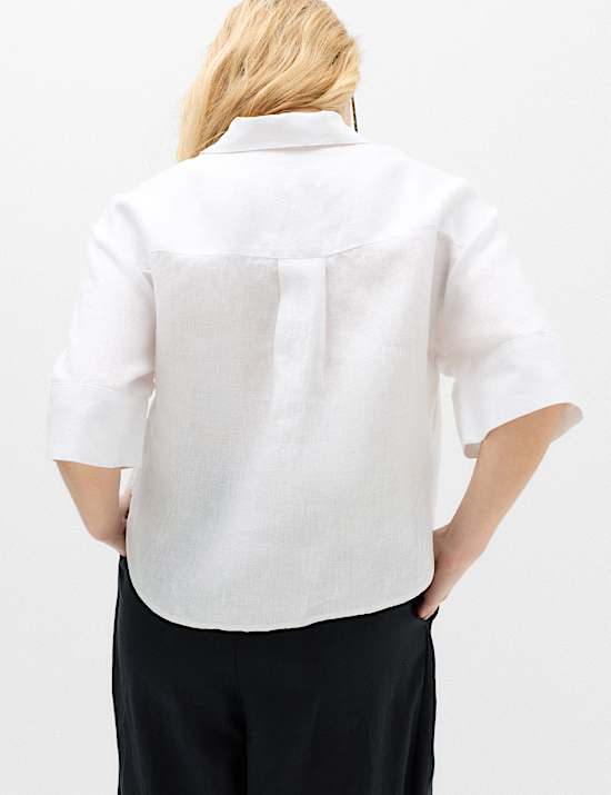 Pure Linen V-Neck Relaxed Top