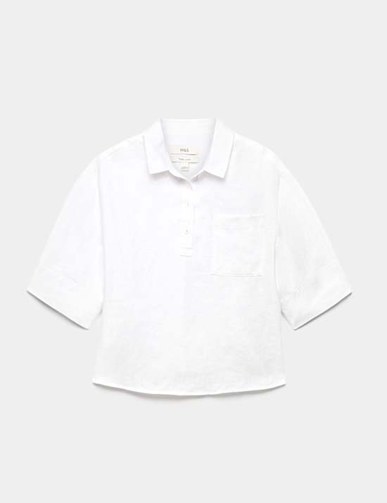 Pure Linen V-Neck Relaxed Top