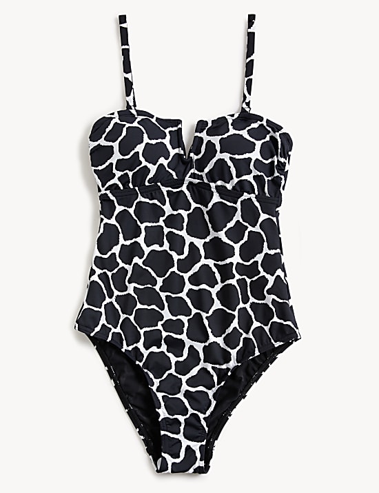Tummy Control Printed V-Neck Swimsuit