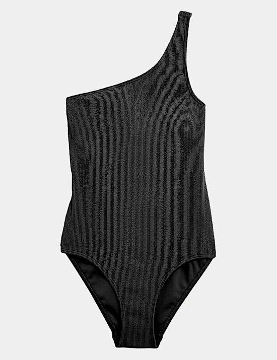 Textured One Shoulder Swimsuit