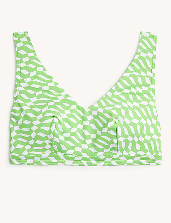 Printed Plunge Bikini Top