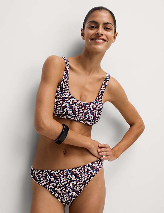 Printed High Leg Bikini Bottoms