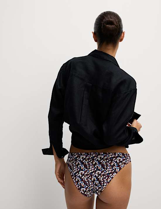 Printed High Leg Bikini Bottoms