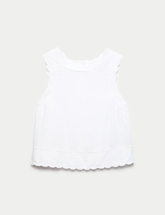 Linen Rich Scallop Vest Top