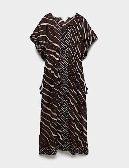 Pure Cotton Animal Print Maxi Kaftan