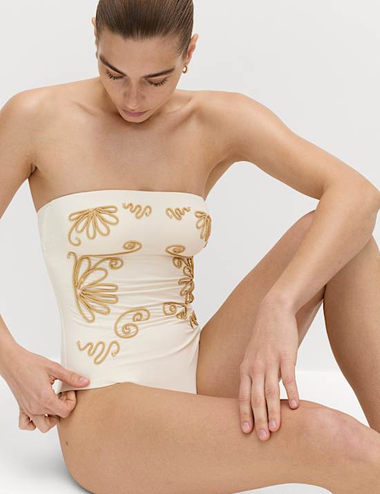 Cornelli Padded Bandeau Swimsuit