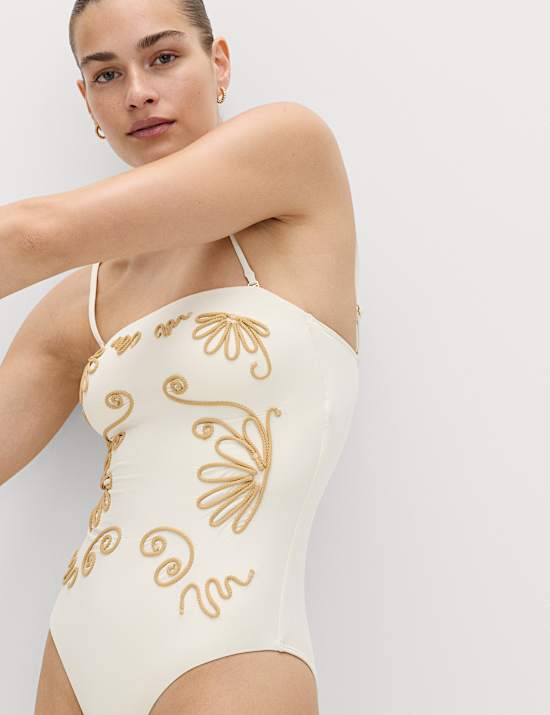 Cornelli Padded Bandeau Swimsuit