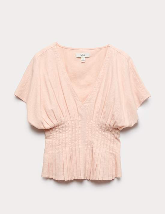 Linen Rich Seam Detail Waisted Top