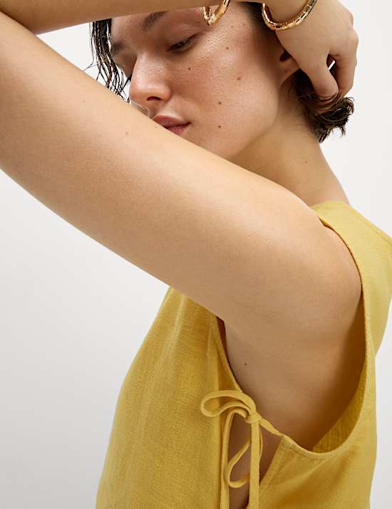 Linen Rich Tie Side vest Top