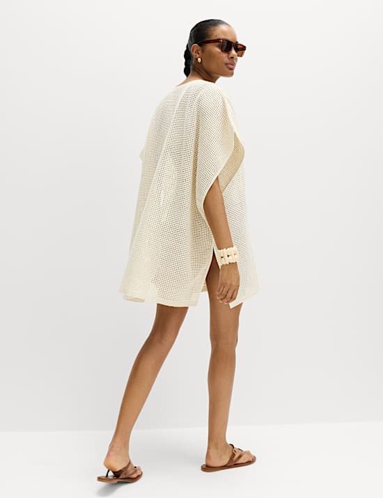 Pure Cotton Floral Detail Mini Kaftan