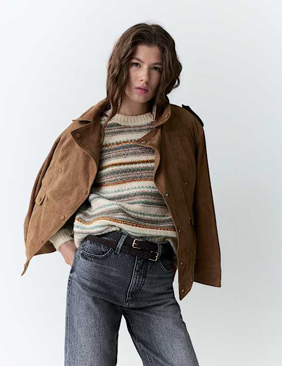 Striped Knitted Crew Neck Relaxed Jumper