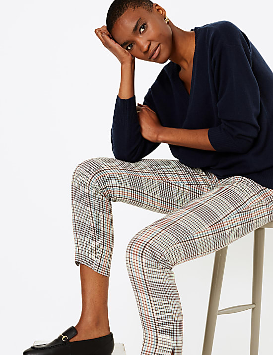 Checked Slim Trousers