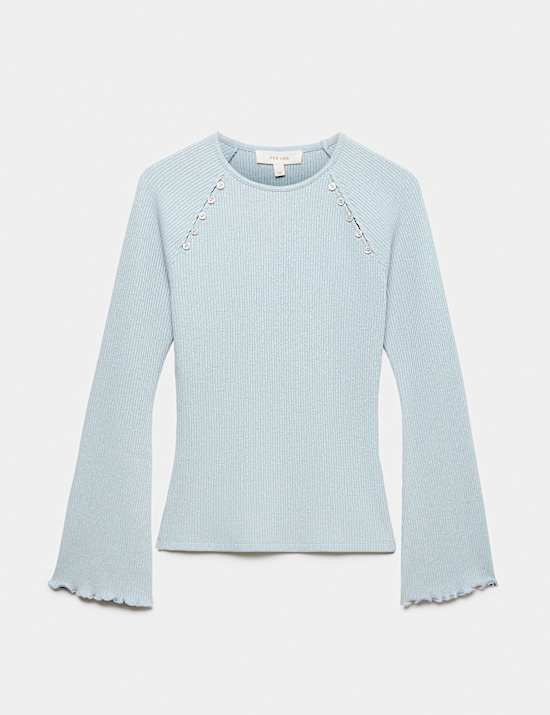 Cotton Rich Crew Neck Top