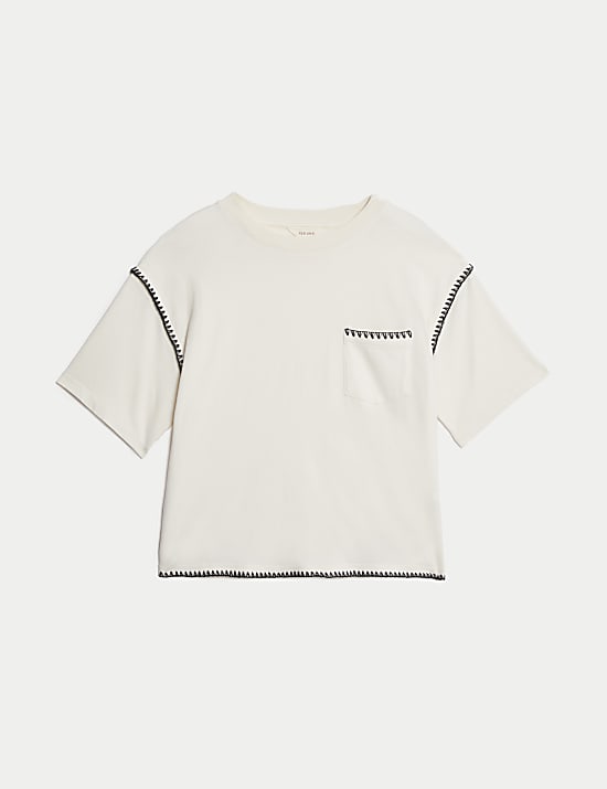 Pure Cotton Embroidered Oversized T-Shirt