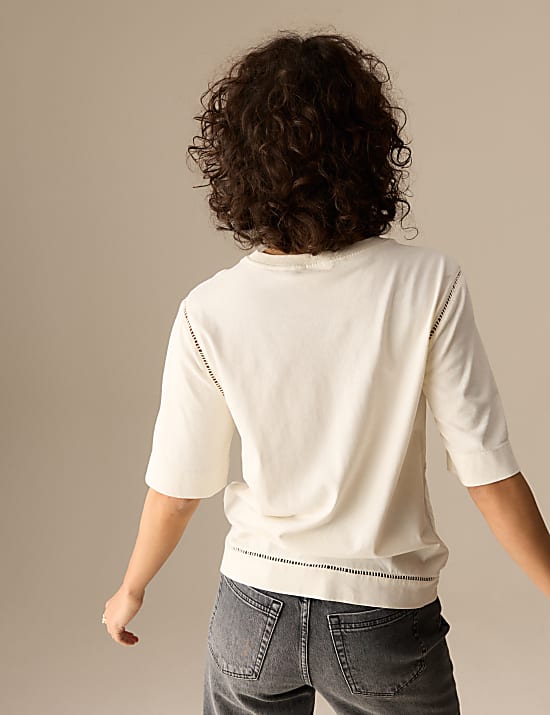 Pure Cotton Embroidered T-Shirt