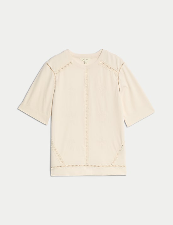Pure Cotton Embroidered T-Shirt