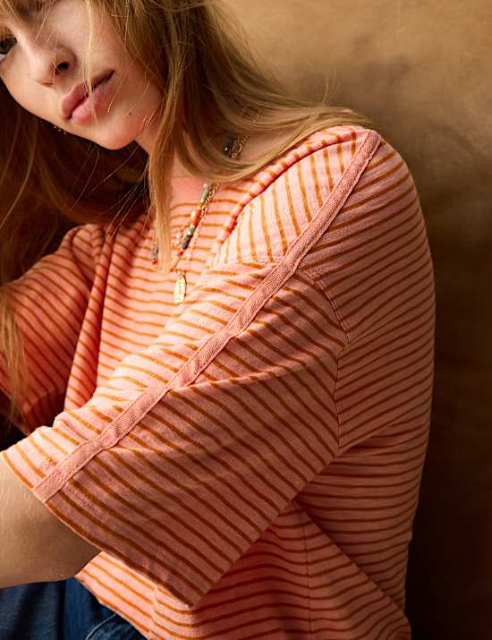 Pure Cotton Striped T-Shirt