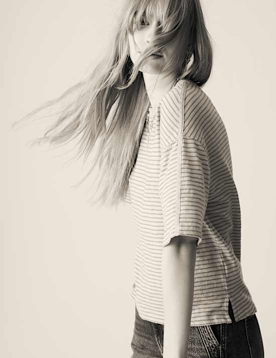 Pure Cotton Striped T-Shirt