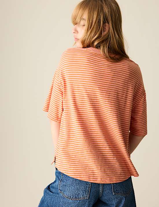 Pure Cotton Striped T-Shirt