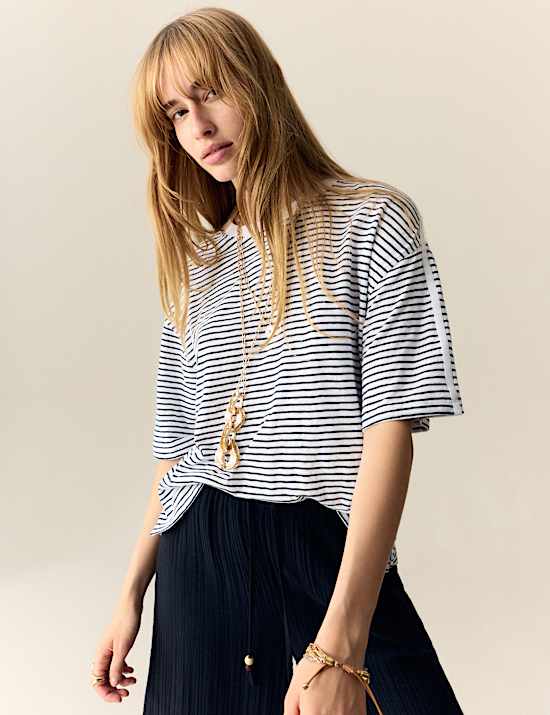 T-shirt 100 % coton à rayures