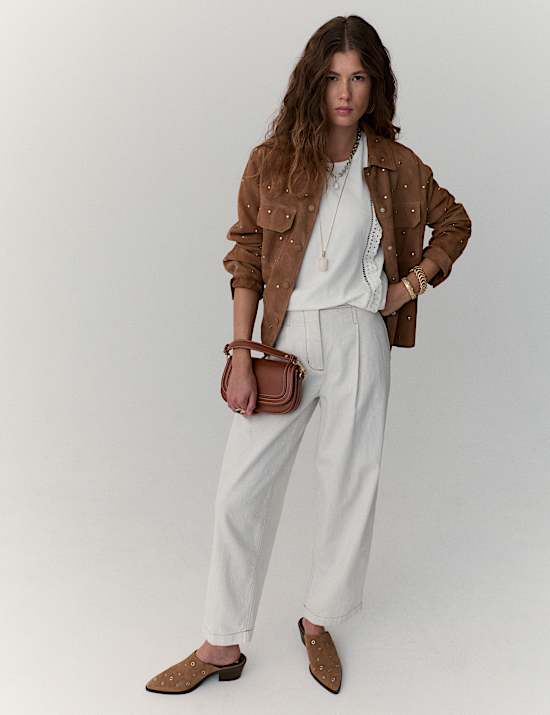 Pure Cotton Embroidered Lace Trim Top