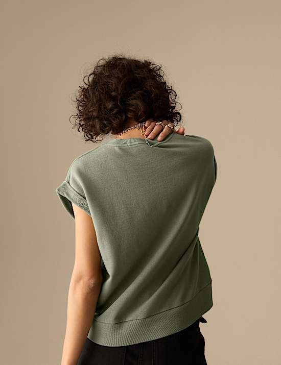 Pure Cotton Sleeveless Sweat-shirt