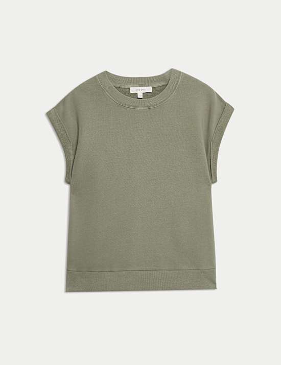Pure Cotton Sleeveless Sweat-shirt