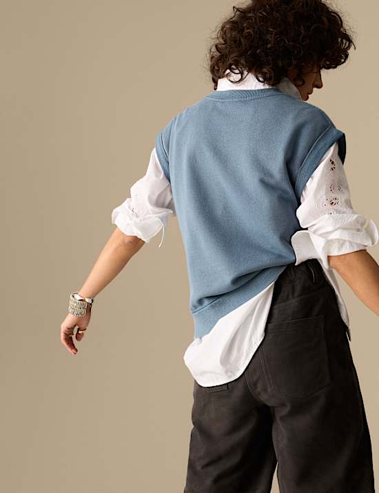 Pure Cotton Sleeveless Sweat-shirt