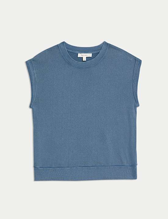 Pure Cotton Sleeveless Sweat-shirt