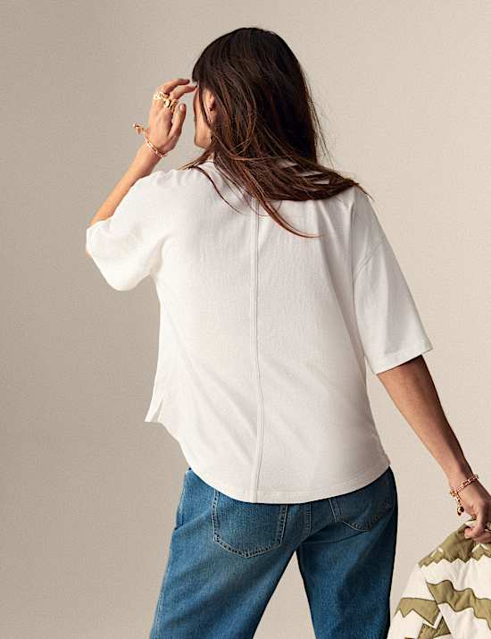 Pure Cotton Short Sleeve Boxy T-Shirt