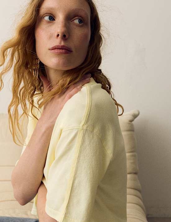 Pure Cotton Short Sleeve Boxy T-Shirt