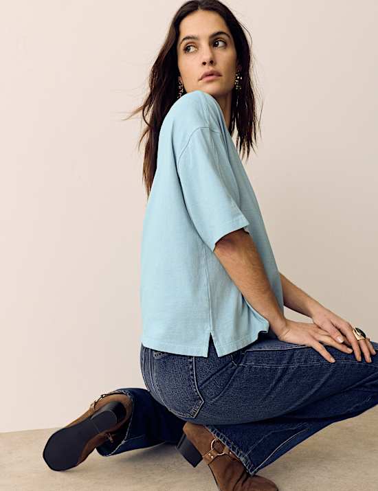 Pure Cotton Short Sleeve Boxy T-Shirt