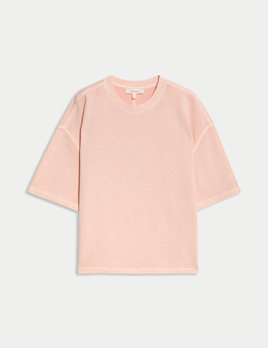 Pure Cotton Crew Neck Boxy Sweatshirt