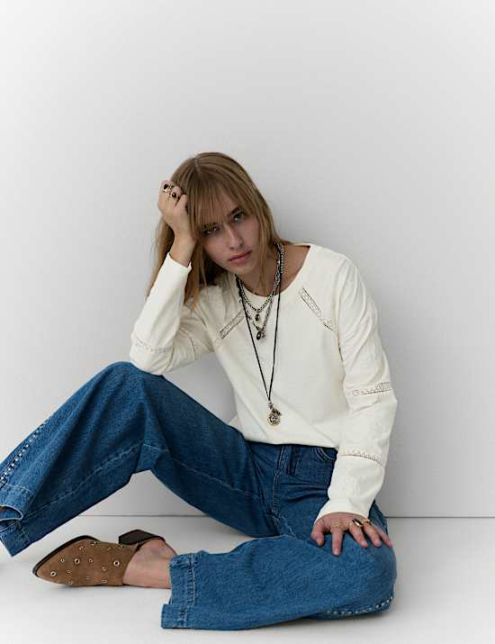 Pure Cotton Embroidered Top
