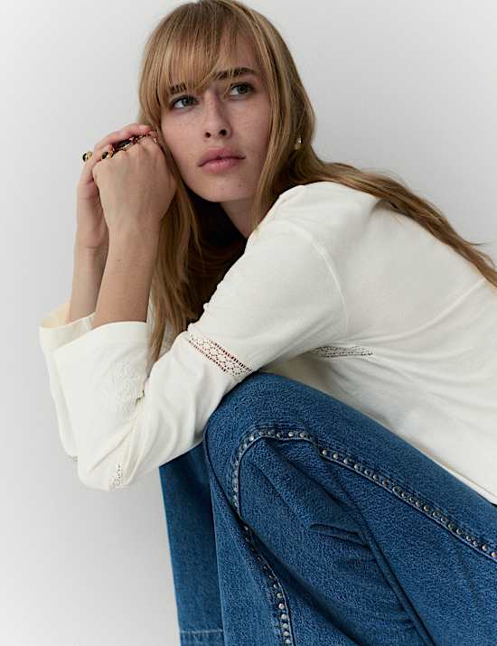 Pure Cotton Embroidered Top