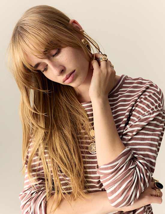 Pure Cotton Striped Top